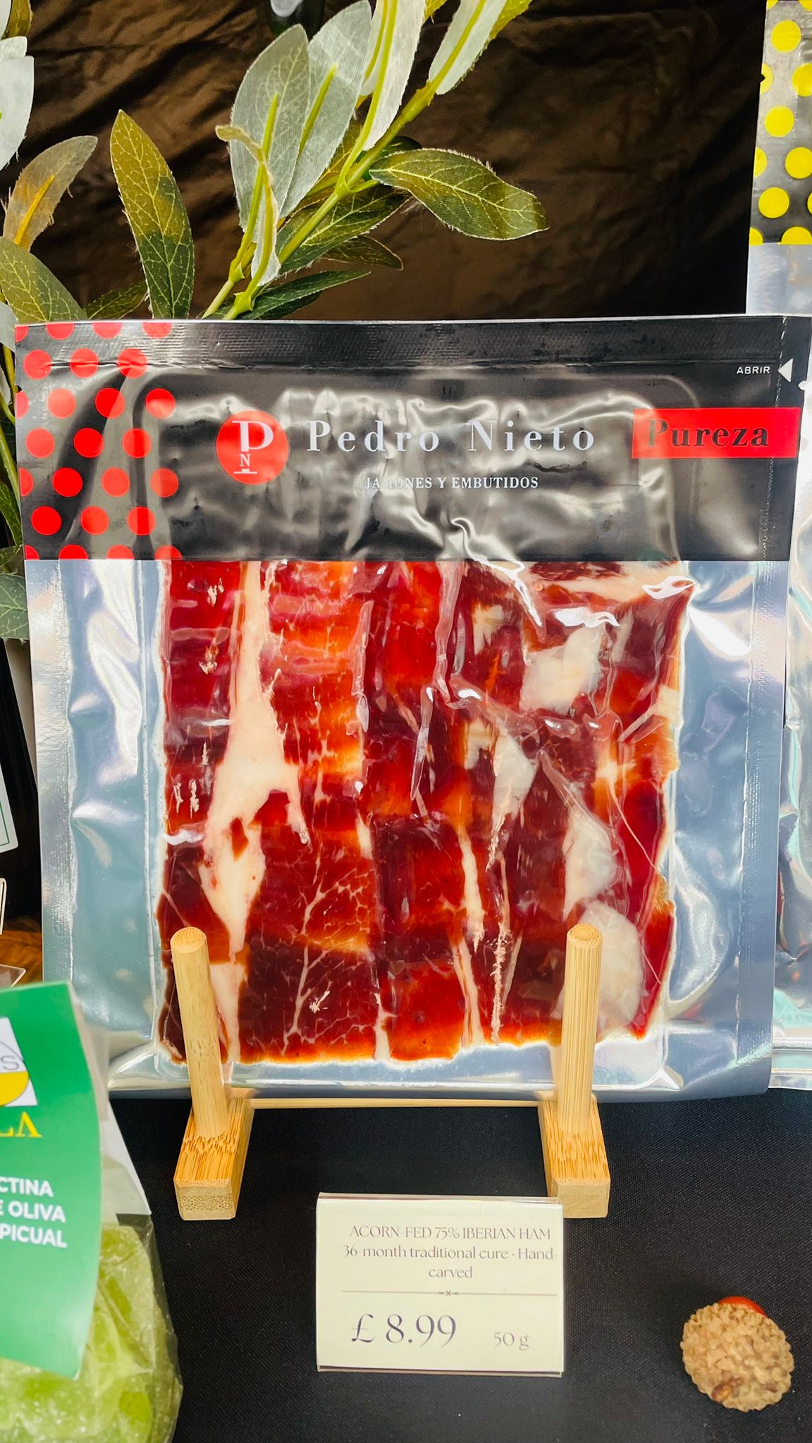 Hand-Carved 75% Iberian Ham – 36-Month Aged (50g Gourmet Snack)